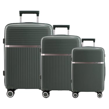 Nomad Falcon Hardside Spinner Luggage Set, Green, 56cm + 65cm + 75cm, 3 PCS