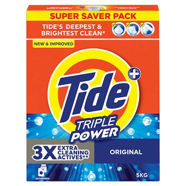 Tide Triple Power Original Automatic Laundry Detergent Powder, 5kg