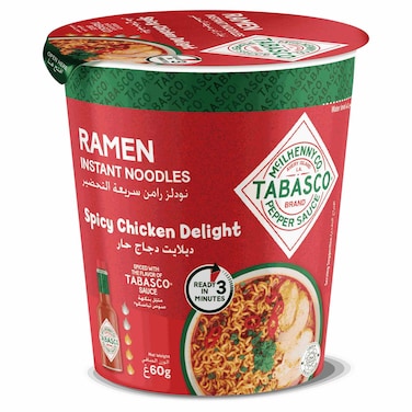 Tabasco Ramen Instant Noodles Cup, Spicy Chicken Delight, 60g