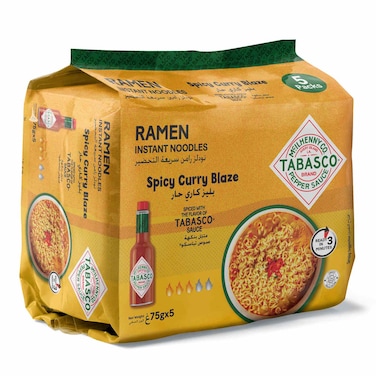 Tabasco Ramen Instant Noodles, Spicy Curry Blaze, 75g, Pack of 5