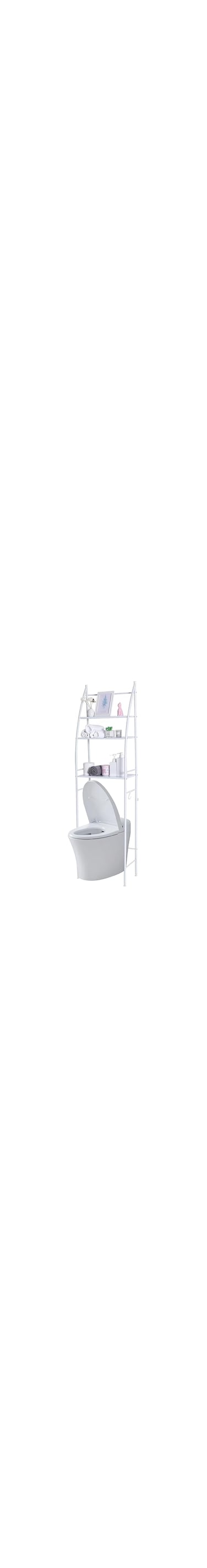 Sulfar Bathroom Storage Shelf 3 Tier, Toilet Storage Rack Easy To Assemble Toilet Bathroom Shelf No Drilling Toilet Organizer Bathroom Shelves (White)