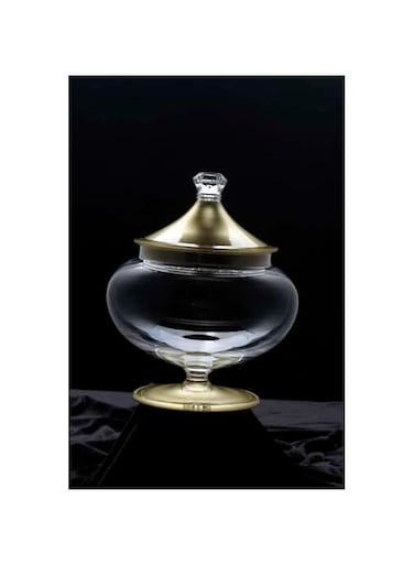 Vague Acrylic Crown Candy Box, Large, Golden