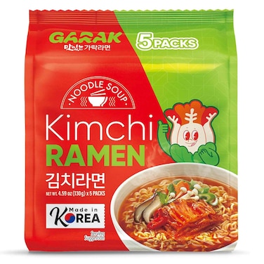Garak Kimchi Ramen, 130g, Pack of 5
