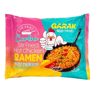 Garak Stir Fried Carbo Hot Chicken Ramen, Spicy Korean Instant Noodles, 145g