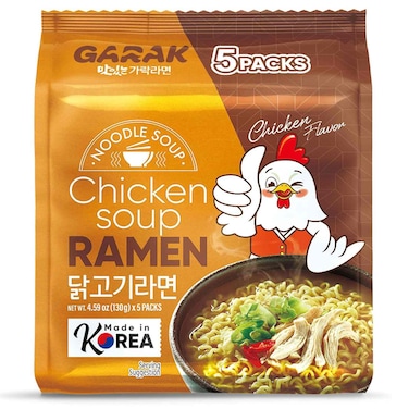 Garak Chicken Soup Ramen, 130g, Pack of 5