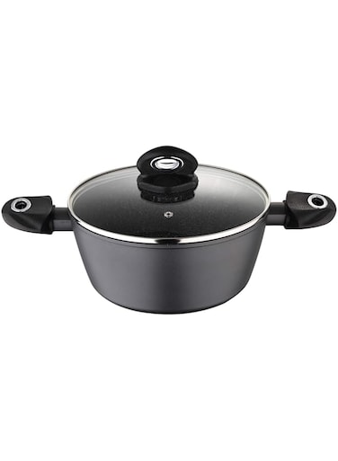 Bergner Orion Casserole With Lid 28X13Cm Aluminum Induction Base, Bg8516Mbg, Grey
