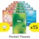 Kleenex Emotions Pocket Tissues, 3 Ply, 15 Sheets, Pack of 15