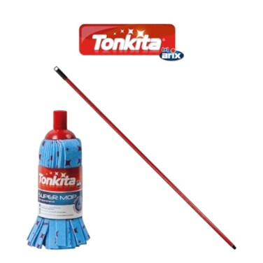 Tonkita Super Mop with Stick - Effortless and Effective Floor Cleaning with Nonwoven Microfiber Technology