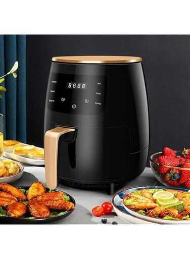 AMERTEER 4.5L Air Fryer with Non-Stick Basket, 1400W Digital Air Fryer Oven, 8 Pre-Set Functions, LCD Touch Screen, BPA-Free, Dishwasher Safe, High Power Kitchen