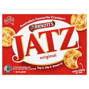 Arnott's Jatz Original Crackers, Lightly Salted Oven-Baked Savoury Biscuits, 225g