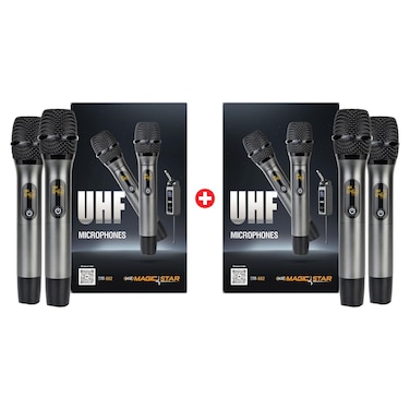 أم أس إي ماجيك ستار DM-822 + DM-822 مجموعة ميكروفونات لاسلكية UHF، تتضمن 4 ميكروفونات وجهازَي استقبال.