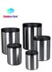 5 Piece Presstop Canister Set Silver/Black 15.24cm