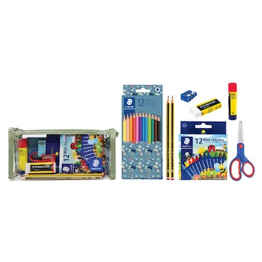Staedtler Art and Craft Kit No. 2 Stationery Set with Colour Pencils, Wax Crayons, Scissors and Craft Essentials