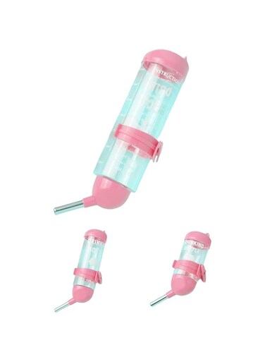 3 PC Automatic Hanging Pet Waterer Feeder No Drip Small Animal Water Bottle with Stainless Steel for Hamster Bunny Ferret Guinea Pig Rabbit and Small Pets (Style1)