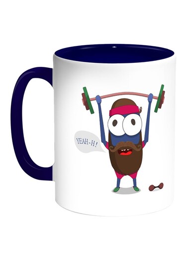 Sports Printed Coffee Mug White/Blue