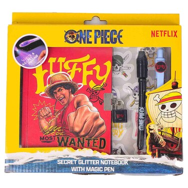 Netflix One Piece Secret Glitter Notebook with Magic Pen Set
