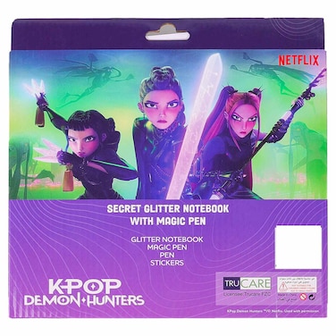 Netflix K-Pop Demon Hunters Secret Glitter Notebook with Magic Pen Set