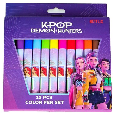 Netflix K-Pop Demon Hunters Marker Pen Set, 12 Pieces
