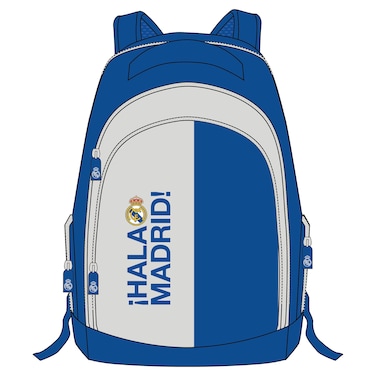 Real Madrid 18-Inch Backpack, Blue and White