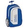 Real Madrid 20 Inch Big Wheel Trolley Bag, Blue and White