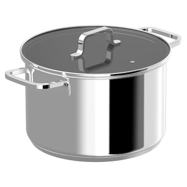BergHOFF Helix Stainless Steel Stockpot with Lid, 24cm, 6.6L