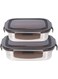 Stainless Steel Container Lunch Box Pack of 2 &ndash; 850 ML 1800 - &amp; Airtight Food Storage with Lids - Durable, Leak-Proof, &amp; BPA-Free for Kitchen, Travel - Dishwasher Safe - 304 Stainless Steel
