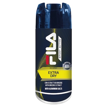 Fila Sport Active Extra Dry Deo Spray with Ginseng Extract, 150ml