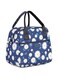 VASCHY Lunch Bags for Women, Cute Insulated Lunch Box Tote Reusable Cooler Bag with Removable Shoulder Strap for Work Blue with Daisy