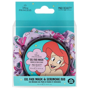 Mad Beauty Disney Princess Ariel Gel Face Mask and  Scrunchie Duo