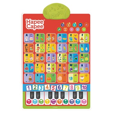 Hapee Capee English and Arabic Interactive Alphabet Learning Poster with Piano Keyboard