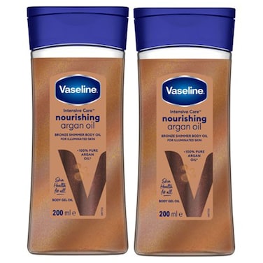 Vaseline Intensive Care Nourishing Argan Bronze Shimmer Body Oil, 200ml, Pack of 2
