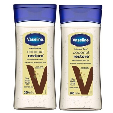 Vaseline Intensive Care Coconut Restore Replenishing Body Oil, 200ml, Pack of 2