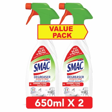 SMAC Degreaser Disinfectant Shining Clean Spray, 650ml, Pack of 2