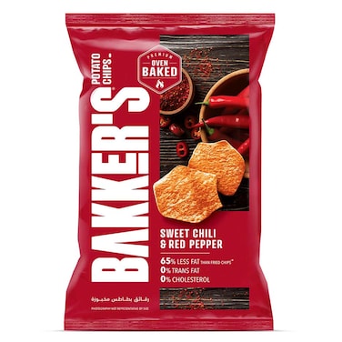 Bakker's Oven Baked Potato Chips Sweet Chili and Red Pepper, 45g