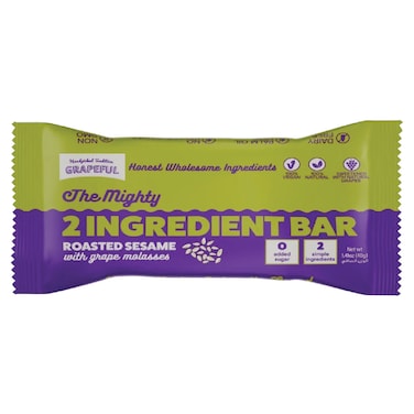 Grapeful The Mighty 2 Ingredient Bar Roasted Sesame with Grape Molasses, 35g