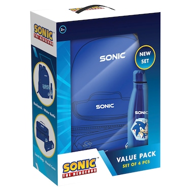 Sonic The Hedgehog 4-in-1 School Backpack Set Blue