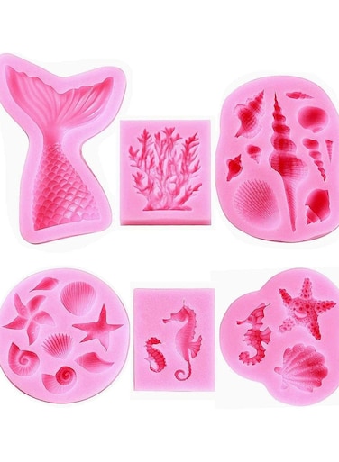 Pcs Marine Theme Silicone Mold for Seashells and Sea Life - Ideal for Chocolate, Fondant, Candy Baking, and DIY Cake Decoration Tools