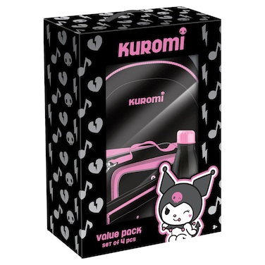 Kuromi 4 PCS 16-Inch Backpack Set, Black