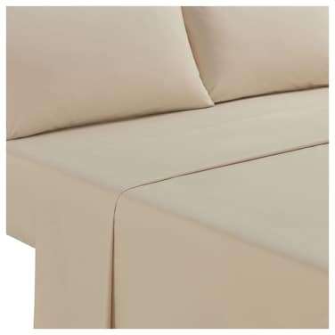 Cannon Plain Flat Sheet, Single Size, 200 Thread Count, 100% Cotton, 168x250cm, Beige
