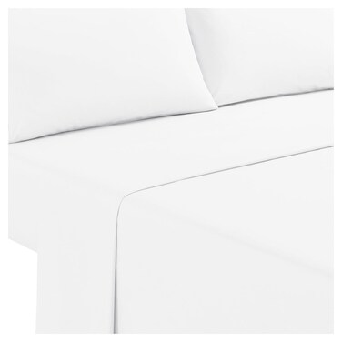 Cannon Plain Flat Sheet, King Size, 200 Thread Count, 100% Cotton, 259x274cm, White