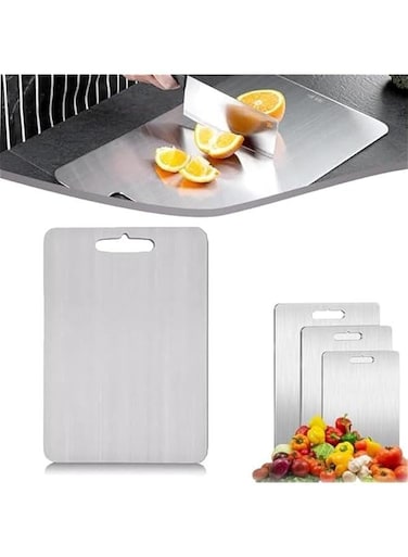 Stainless Steel Cutting Board for Kitchen Heavy Duty Chopping Board (Medium, 11.4L x 7.9 W)