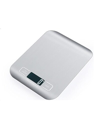 Chifuku Food Kitchen Scales 5kg Range Accuracy 1G Digital Kitchen Scales, LCD Screen Display Accurate Electronic Food Scales for Cooking Baking Weighing Digital Gram Scales and Ounces (Silver)