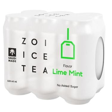 ZOI Ice Tea Lime and Mint No Added Sugar, 320ml, Pack of 6