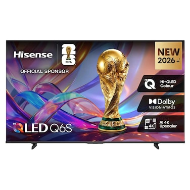 Hisense 65-Inch 4K Ultra HD Smart QLED TV, Q6S, Black