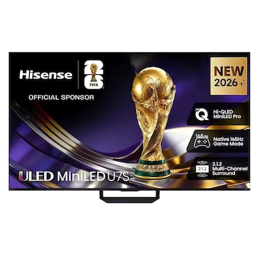 Hisense 85-Inch U7S Mini-LED 4K UHD Smart TV, 85U7S, Black