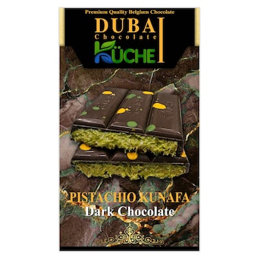 K&uuml;che Dubai Pistachio Kunafa Dark Chocolate, 80g