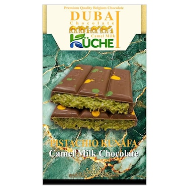 K&uuml;che Dubai Pistachio Kunafa Camel Milk Chocolate, 80g
