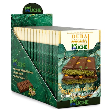 Kuche Dubai Chocolate Camel Milk Pistachio Kunafa, 80g, Pack of 12