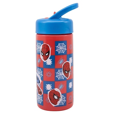 Spiderman Playground Water Bottle with Straw, 410ml
