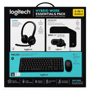 Logitech Hybrid Work Essentials Pack, 5-in-1 Bundle, Black